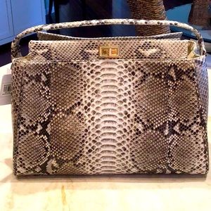 Beautiful genuine Python handbag! Gorgeous taupe/brown color. Classy look!